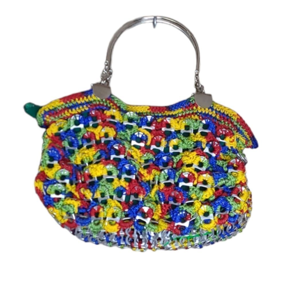 VINTAGE‎ eco friendly can tab soda pop top crochet handbag purse
